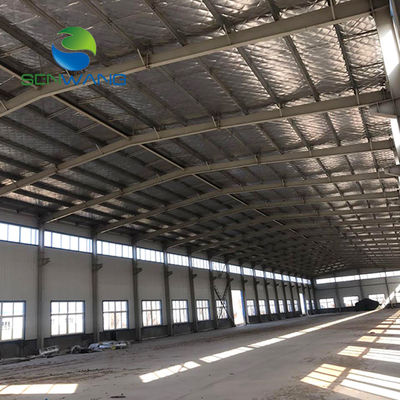 AISC/EN/JIS/GB Çelik Depo Yapısı H Bölümlü Çelik Çubuklu Dolaşımlı Kapılı Bina Tasarımı