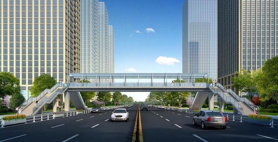 Özel H Çelik Truss Köprüsü Galvanize / Boyalı Çelik Çerçeve ile Rüzgar Dayanıklı
