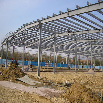 Prefabrik İki Katlı Metal Garaj Atölyesi Işık Portal Çerçeve Galvanize