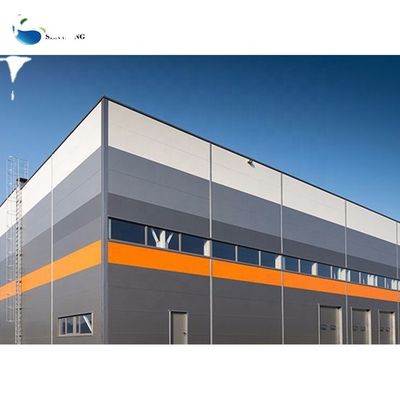 Özel Ekonomik Büyük Alan Metal Çerçeve Depo Endüstriyel Alüminyum Alaşım Pencereli Prefab Çelik Yapı Bina