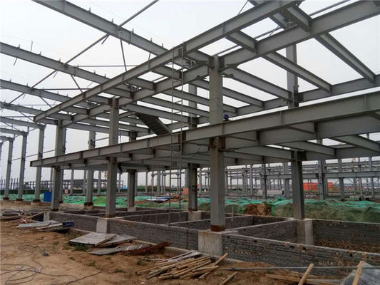 Hazırlanmış Depo Binaları Büyük Genişleme Galvanizli Çelik Çerçeve Güçlü Hava Duruma Direnci Q235B Sınıfı