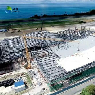 Çelik yapısı Depo cam lifle güçlendirilmiş plastik tavan ışığı ve deprem karşı 7 ~ 9 derece katı H şeklindeki çelik kirişi ile