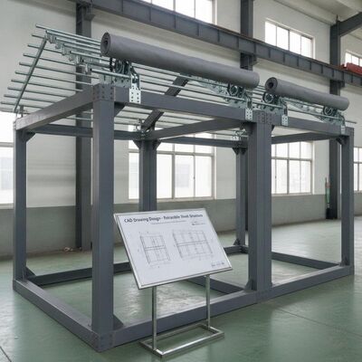 Manuel veya Elektrikli Geri Çekilebilir ve C Z Galvanizli Çelik Q235 Kuşgözü Tasarımlı Çelik Yapı CAD Çizimi Montaj İçin Tasarlanmıştır
